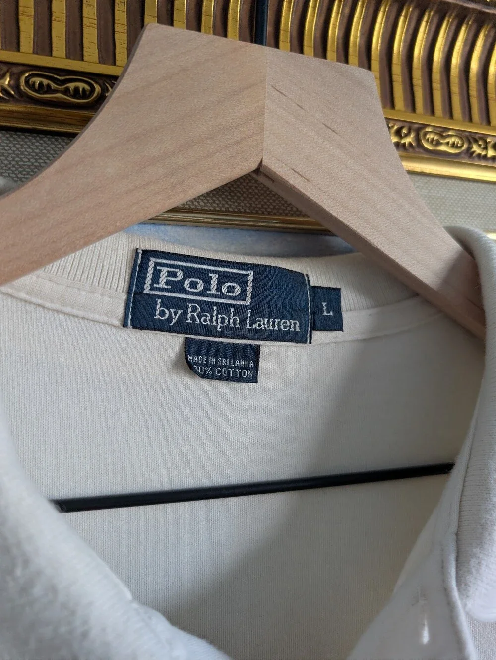 Ralph Lauren Polo Shirt in Off-White with Blue Pony